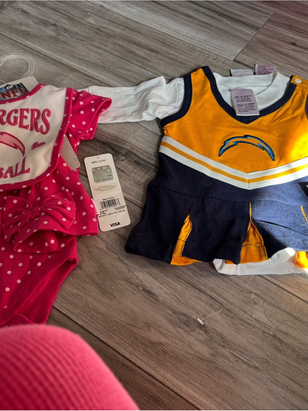 NFL Girls Cheer Outfit in Navy, Gold & Pink